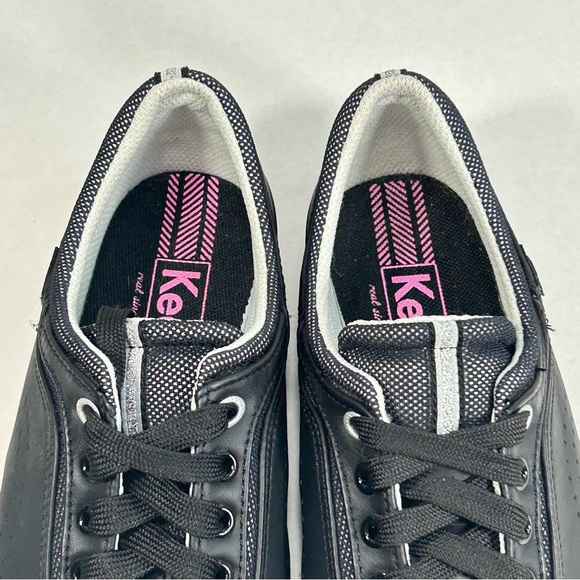 Keds Leather Lace Up Comfort Casual Women's Size 6.5 Sneakers Shoes Solid Black - Picture 10 of 13